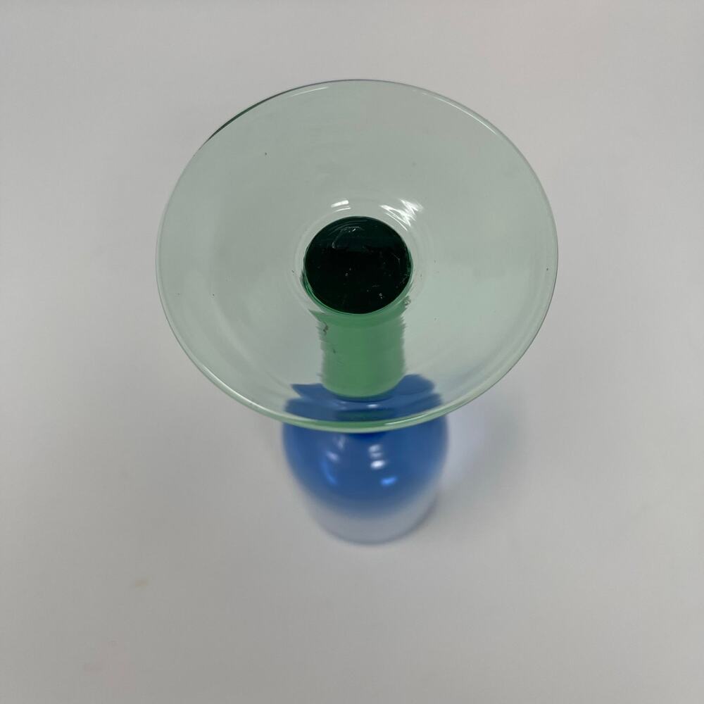 Vintage Dansk Erika Wine Glass Blue & Green Stem - Picture 4 of 4